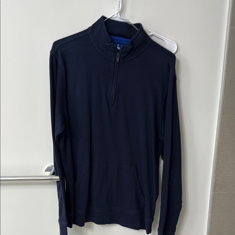 Tailorbyrd Blue Zip Up Sweater Classic Knit Design